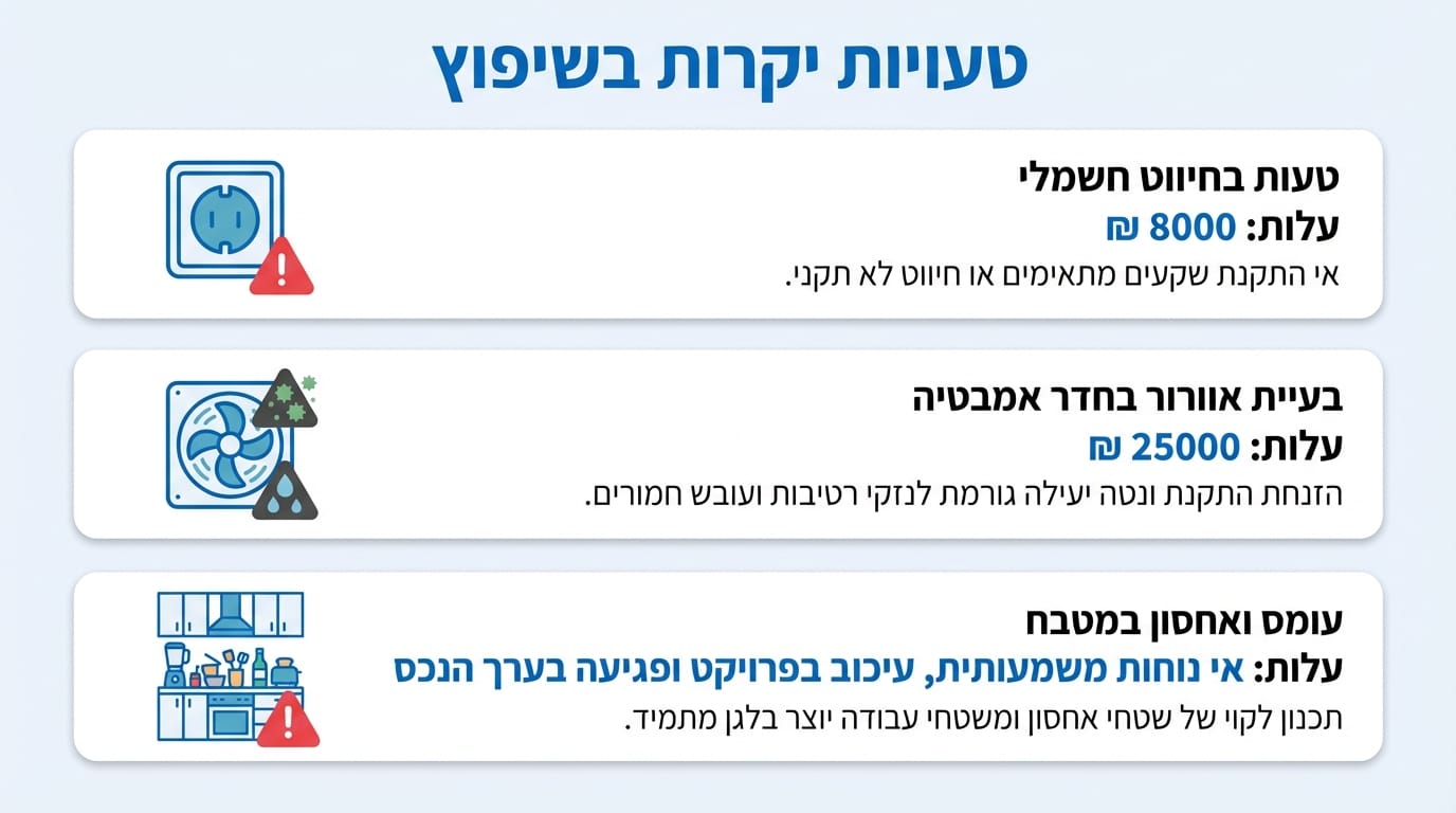 דוגמה לטעויות נפוצות בתכנון דירה