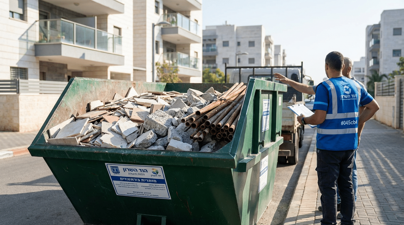 פינוי פסולת בניין בשיפוץ דירה בהוד השרון - מה חשוב לדעת