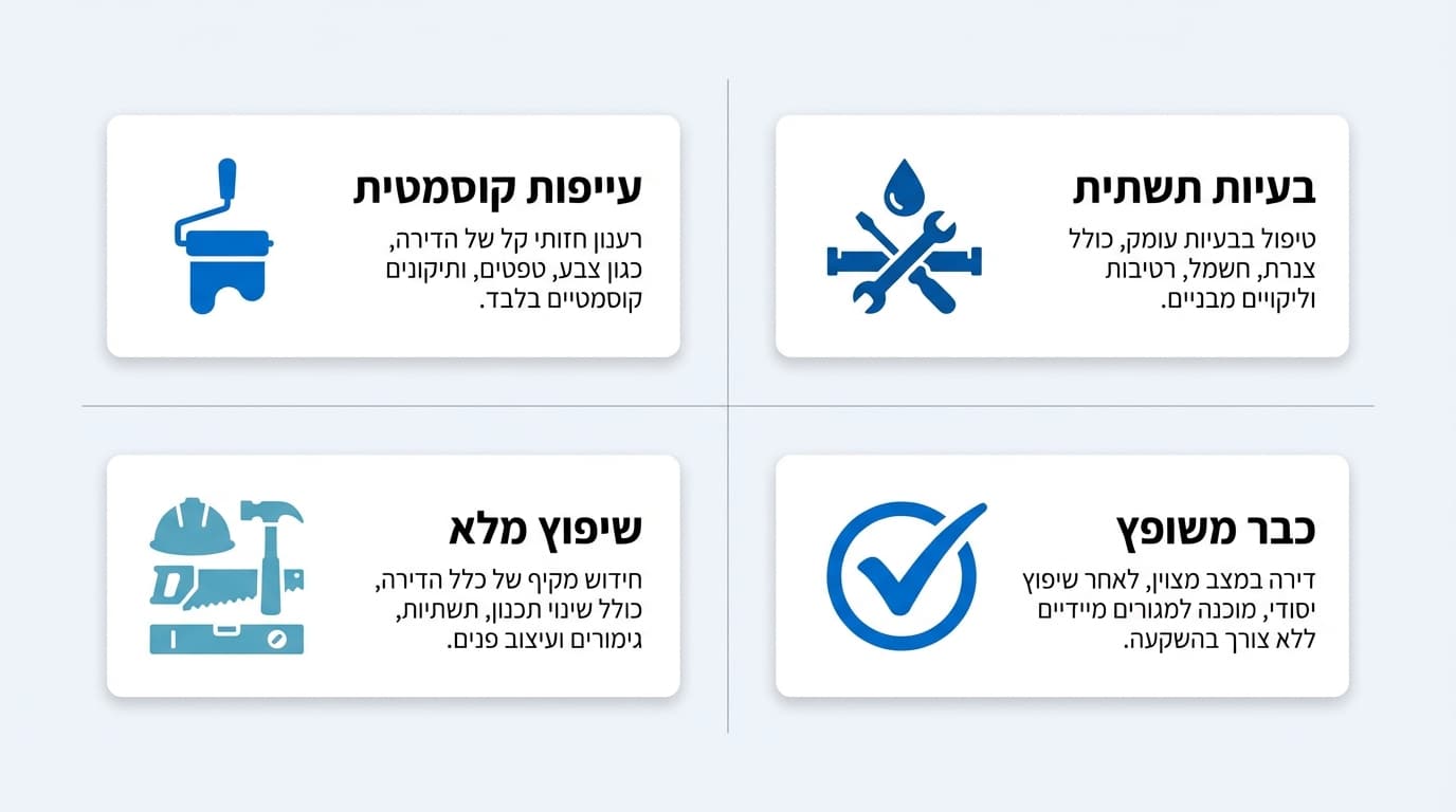 שיפוץ דירה לפני מכירה: כל מה שצריך לדעת כדי למקסם את הרווחים