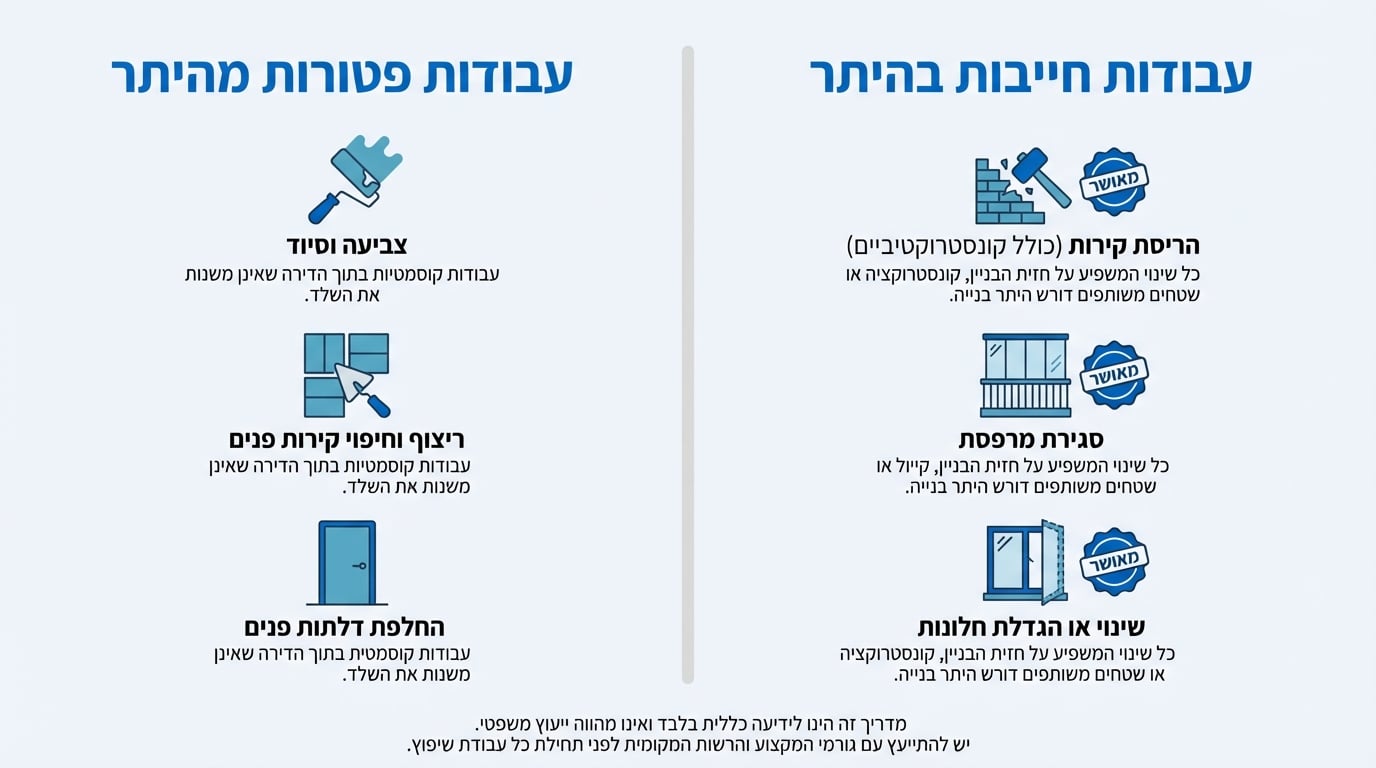 מדריך היתרים ורגולציה לשיפוץ דירה - מה צריך אישור