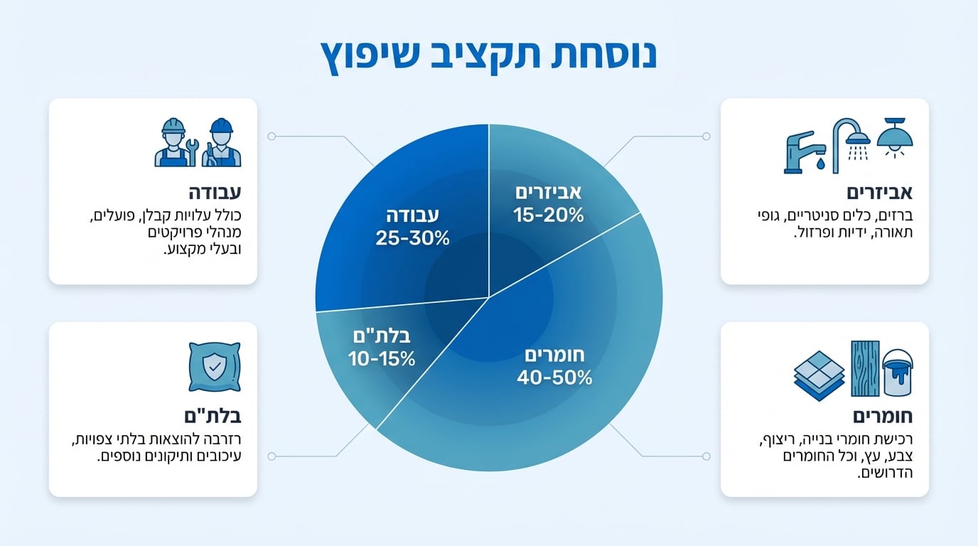 תכנון תקציב שיפוץ - הנוסחה שמונעת חריגות