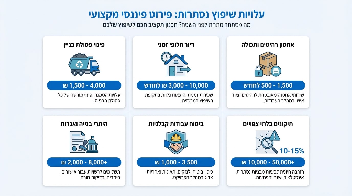 עלויות נסתרות בשיפוץ דירה שחייבים להכיר