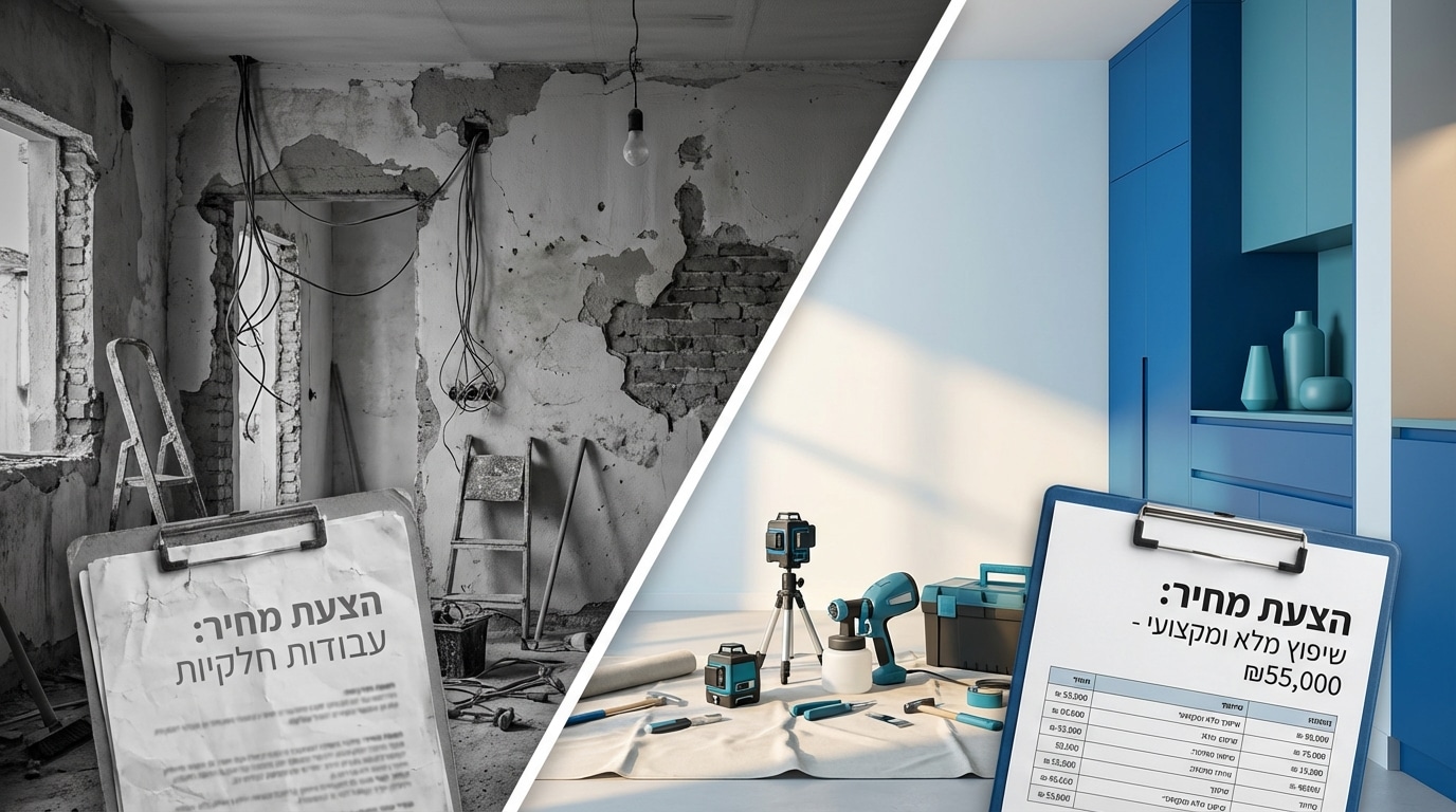 שיפוץ דירה באזור השרון - טיפים, יתרונות ומדריך מקיף לבחירת קבלן שיפוצים