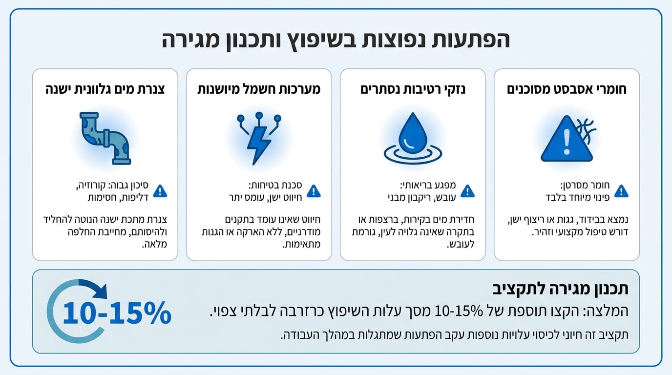 הפתעות בשיפוץ דירה - בעיות נסתרות שמתגלות בעבודה