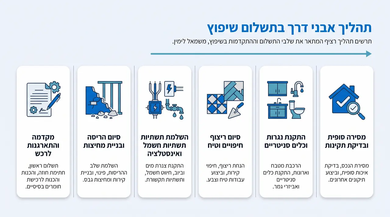 באיזה סדר משלמים לבעלי מקצוע במהלך שיפוץ דירה - מדריך מלא